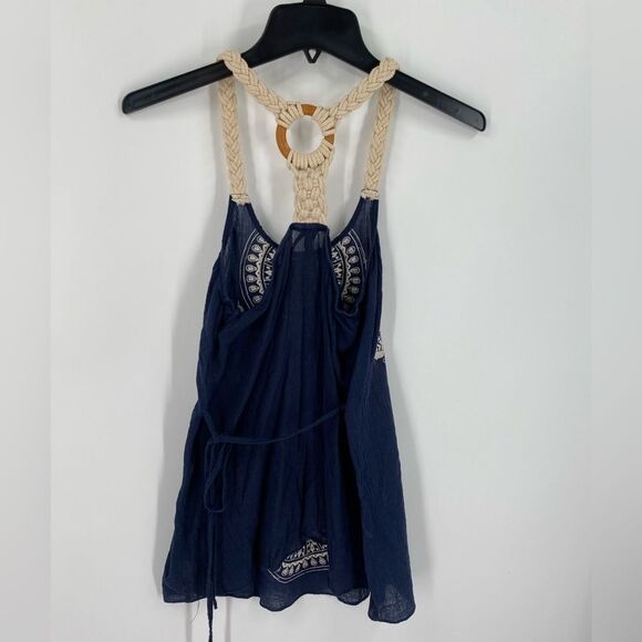 Zio Blue and White Sleeveless Graphic Tank Top size M - Picture 3 of 3